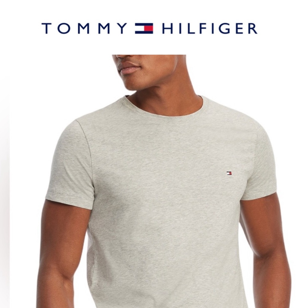 Tommy Hilfiger EUC Embroidered Logo Gray Men’s Tee Size XXL